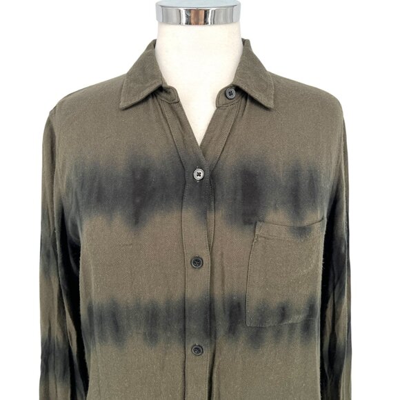 Rails Hunter Olive Black Waves Button-Down Shirt Womens Size Small - Picture 2 of 13